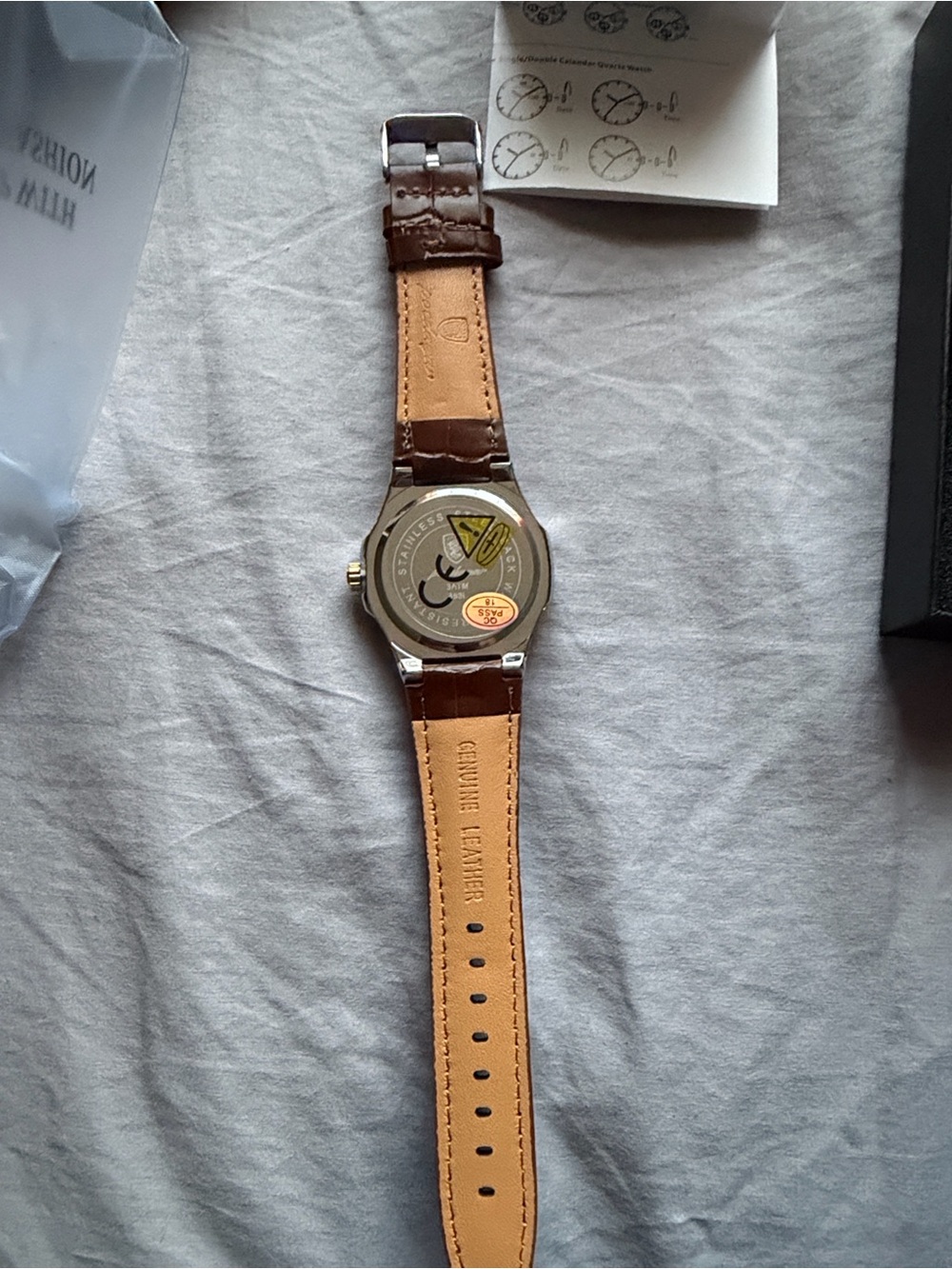 Men’s Green Dial Quartz Watch, Brown Leather Strap, Gold Tone Case